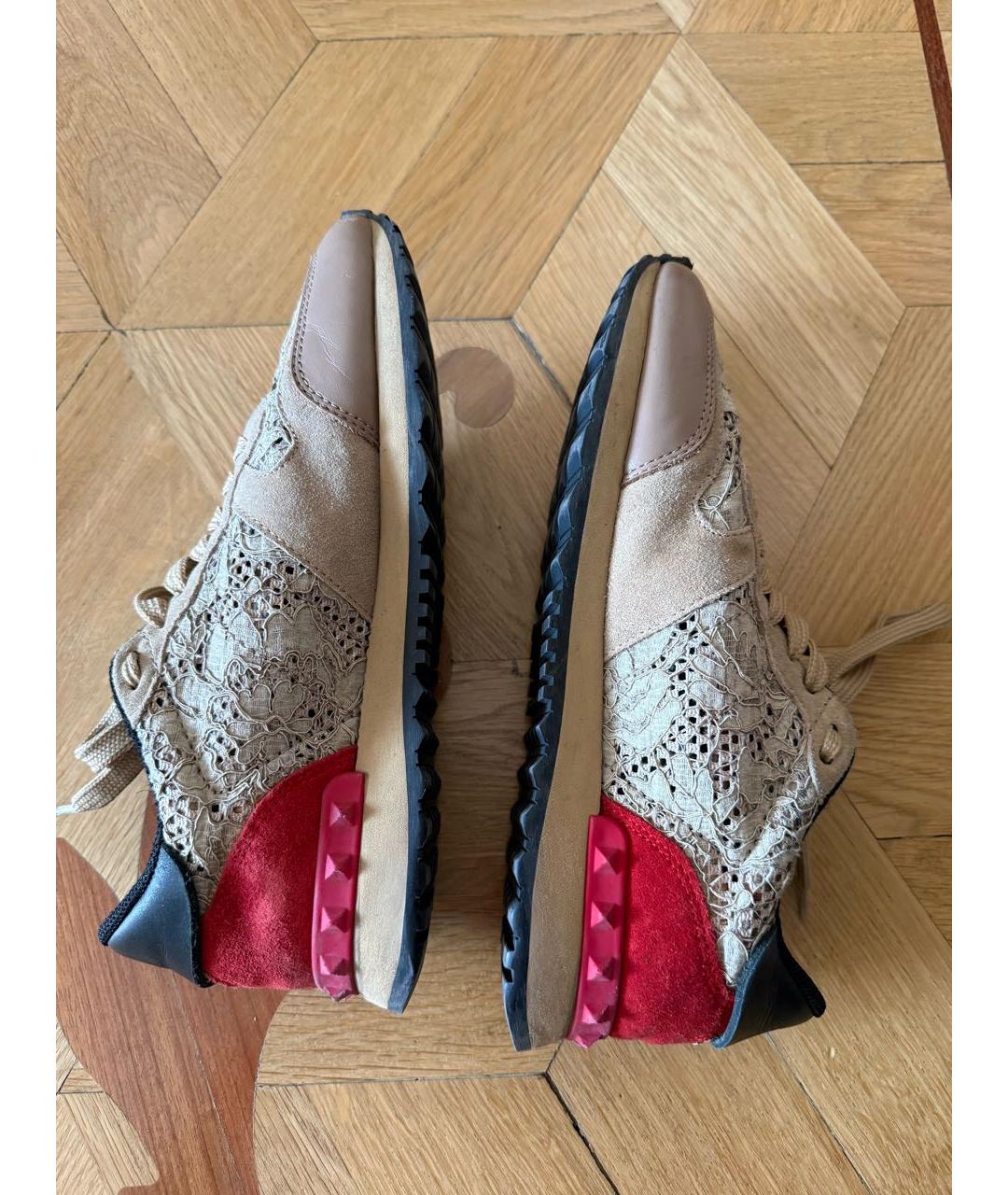 VALENTINO Бежевые текстильные кроссовки, фото 5