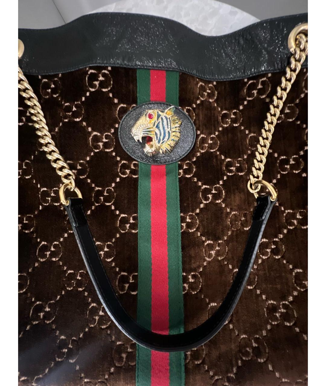 GUCCI Коричневая замшевая сумка тоут, фото 6