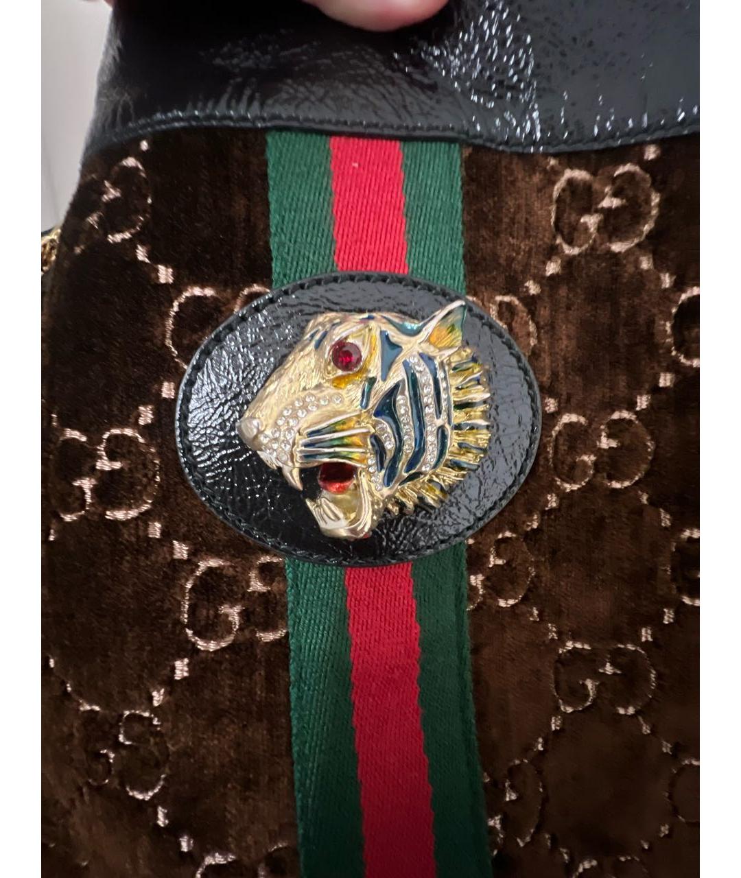 GUCCI Коричневая замшевая сумка тоут, фото 5