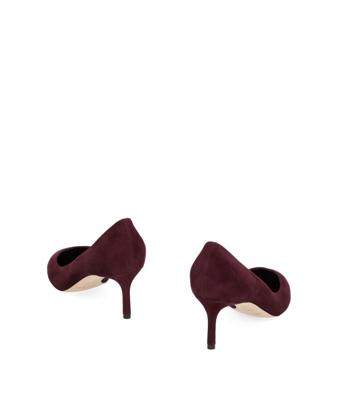 JIMMY CHOO Бордовые замшевые туфли, фото 2