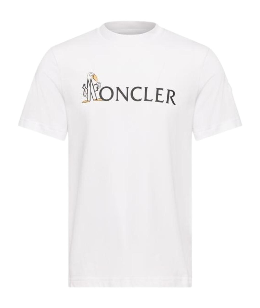 MONCLER Белая хлопковая футболка, фото 1