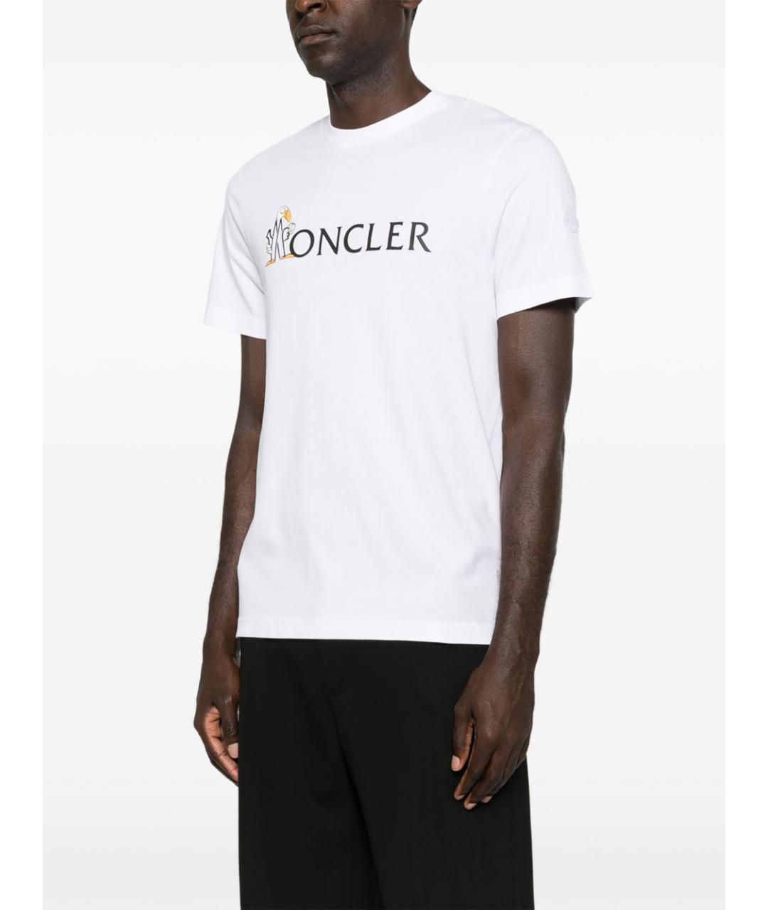 MONCLER Белая хлопковая футболка, фото 4