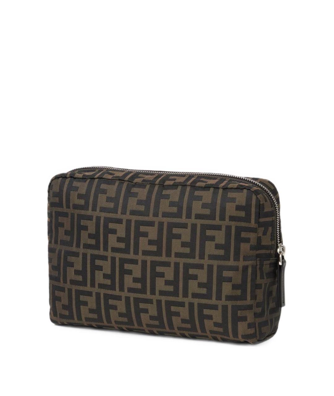 FENDI Коричневая тканевая папка для документов, фото 2