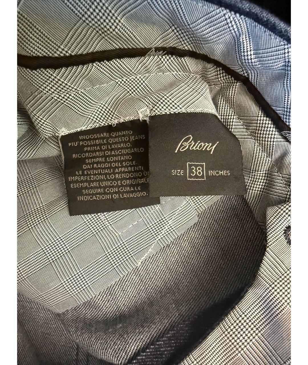 BRIONI Темно-синие хлопковые прямые джинсы, фото 5