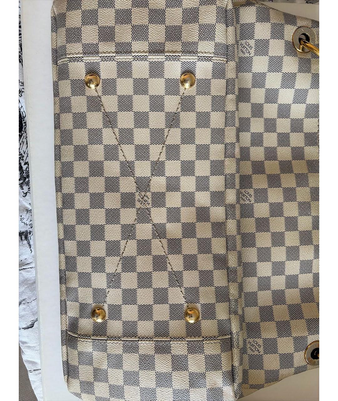 LOUIS VUITTON Белая канва сумка тоут, фото 6