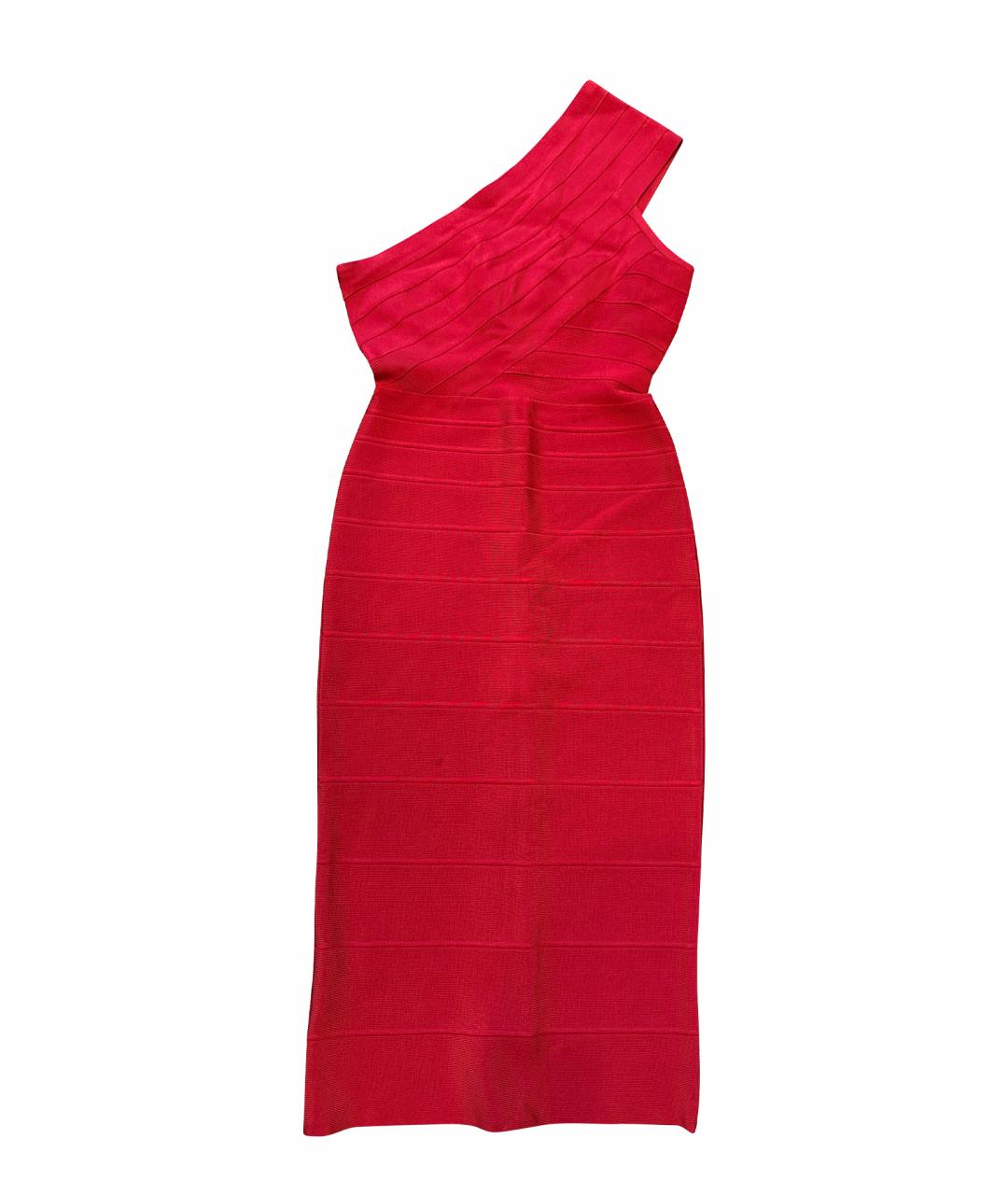 HERVE LEGER Красное вискозное коктейльное платье, фото 1