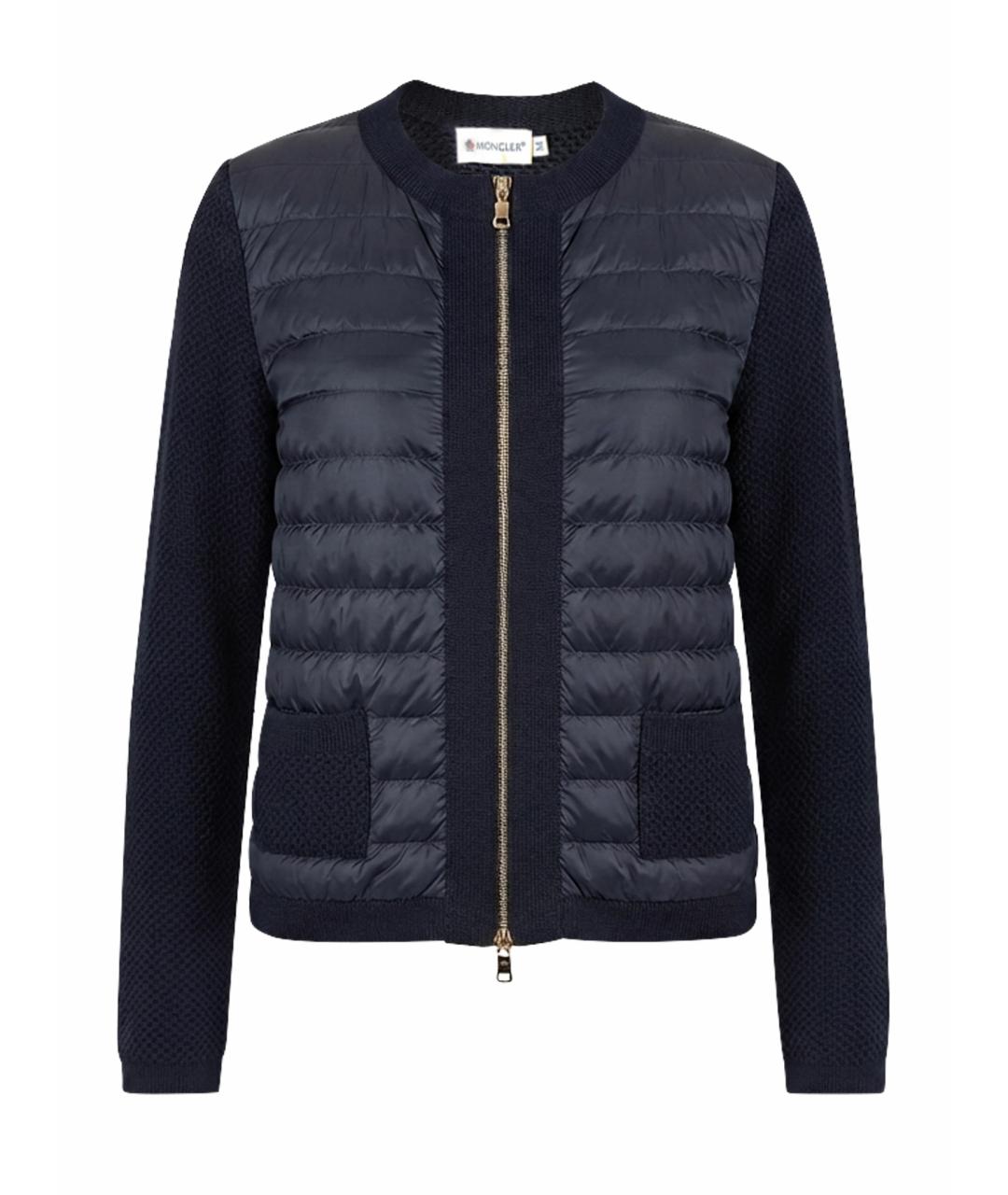 MONCLER Темно-синяя шерстяная куртка, фото 1