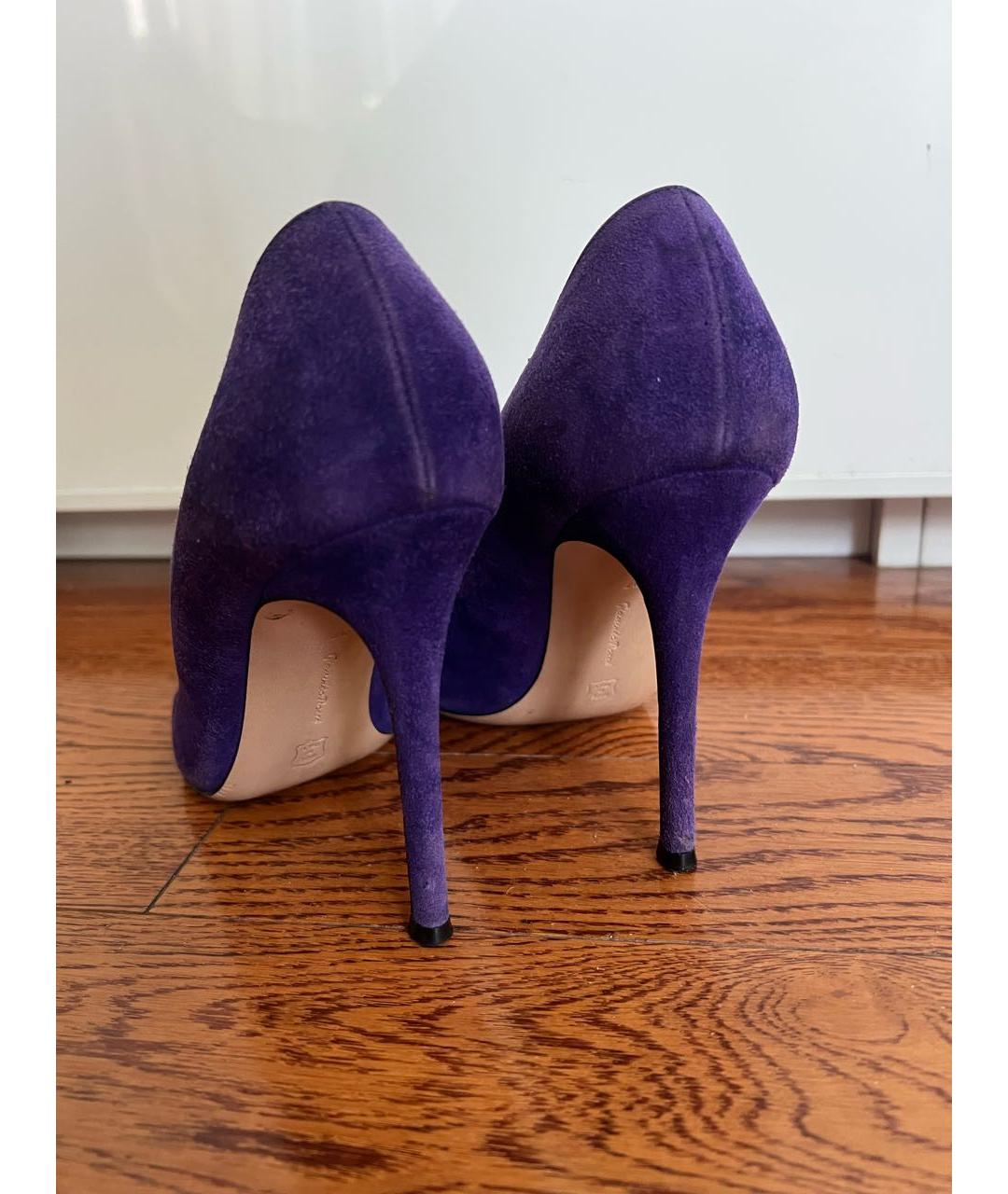 GIANVITO ROSSI Фиолетовые замшевые туфли, фото 3