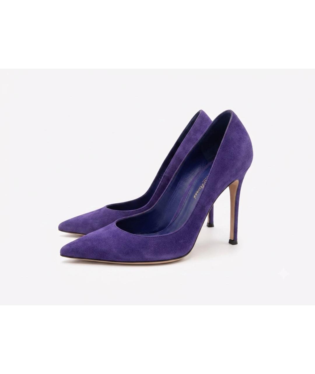 GIANVITO ROSSI Фиолетовые замшевые туфли, фото 6