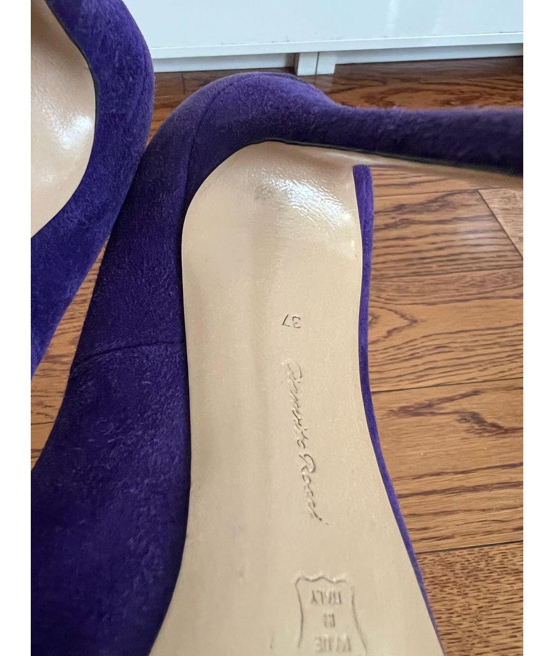 GIANVITO ROSSI Фиолетовые замшевые туфли, фото 4