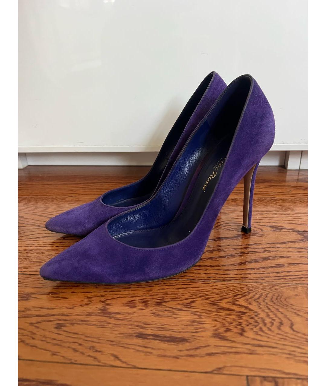 GIANVITO ROSSI Фиолетовые замшевые туфли, фото 5