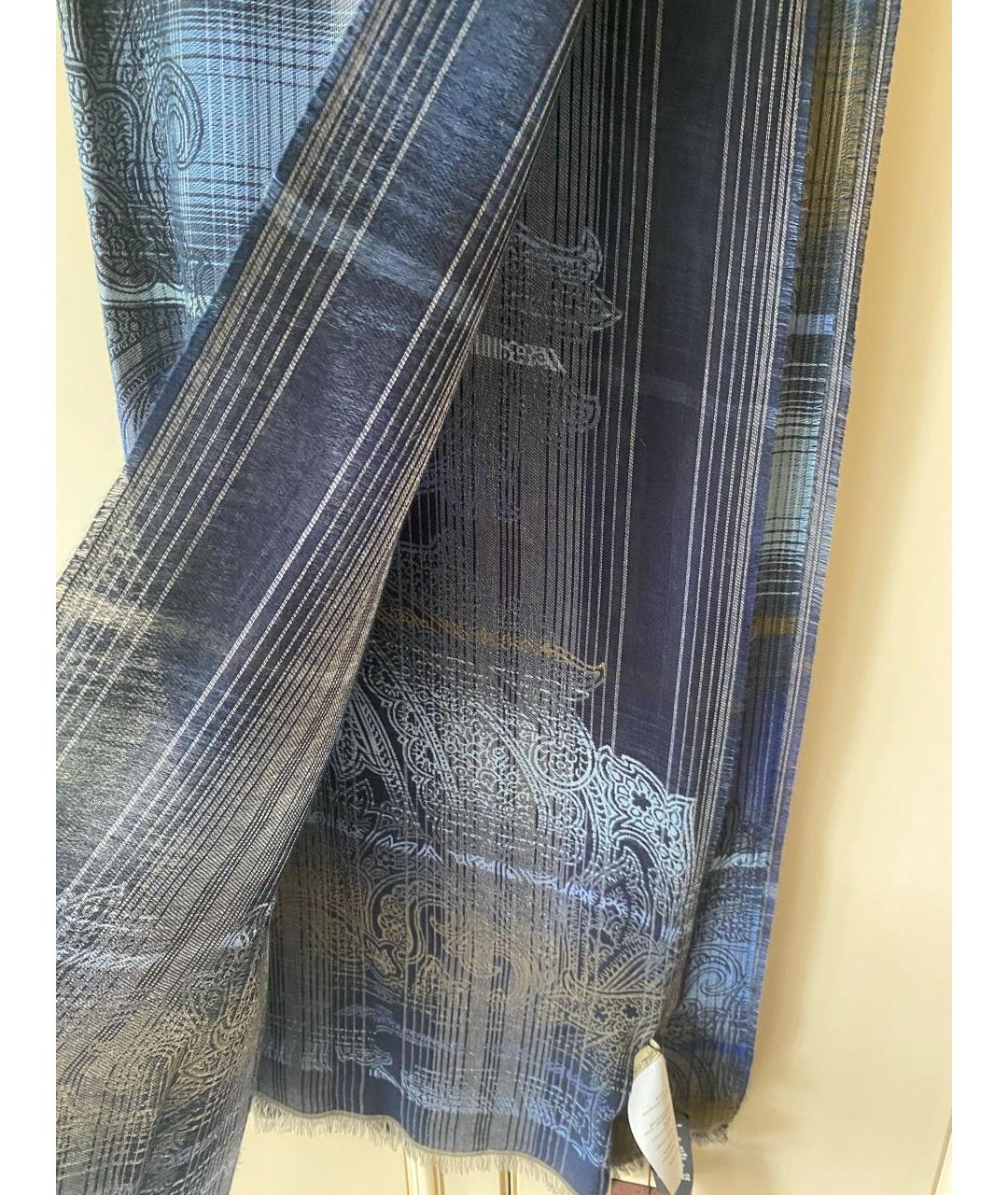ETRO Темно-синий шарф, фото 6