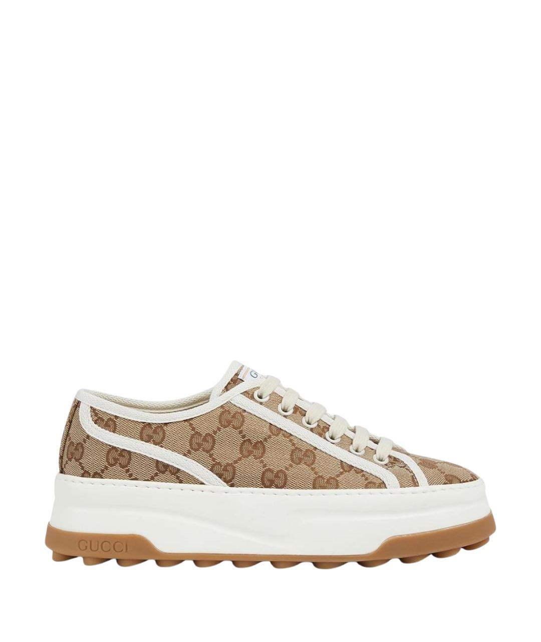 GUCCI Бежевые кеды, фото 1