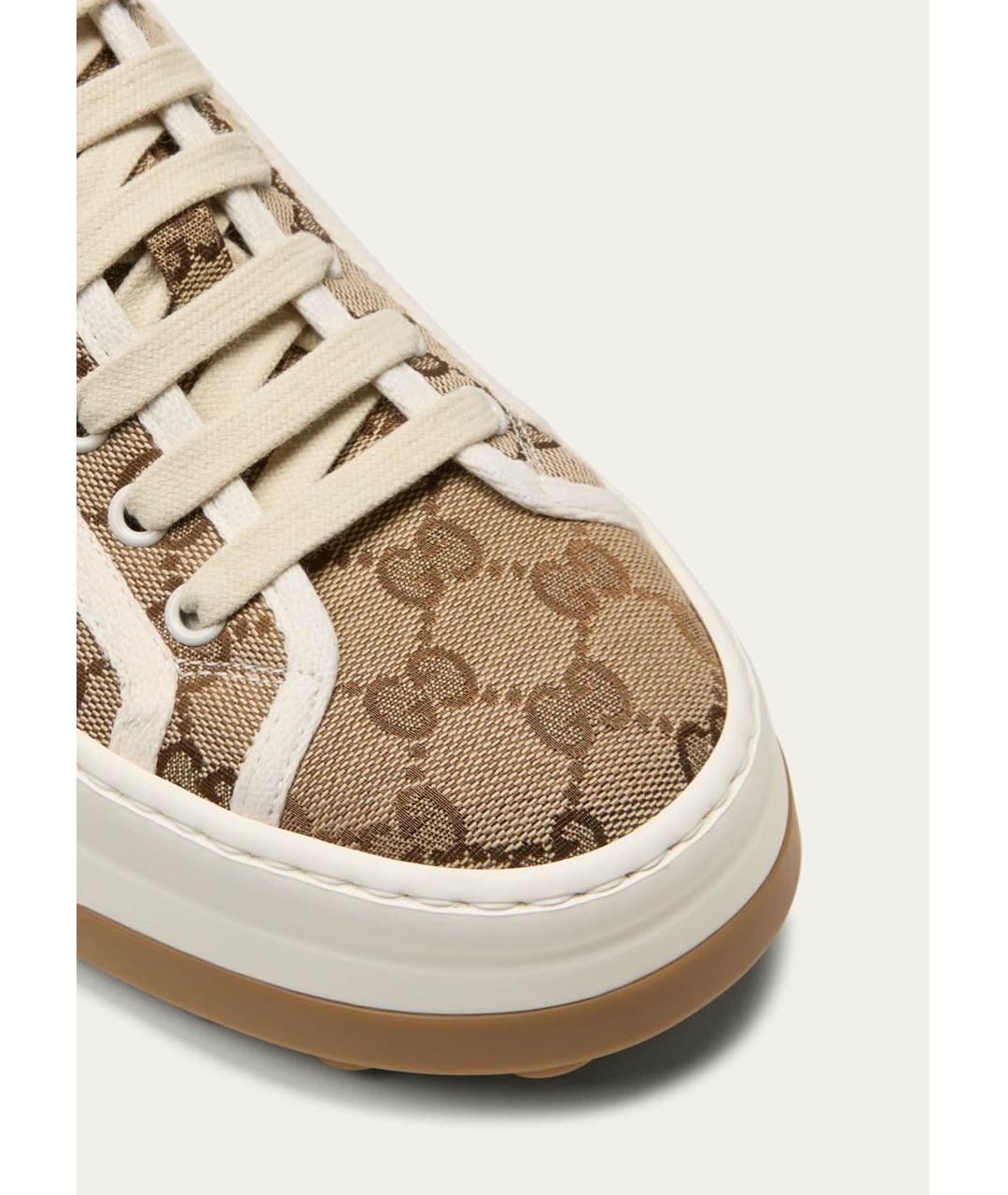 GUCCI Бежевые кеды, фото 4