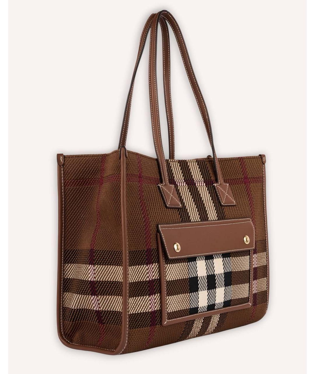 BURBERRY Коричневая сумка тоут, фото 4