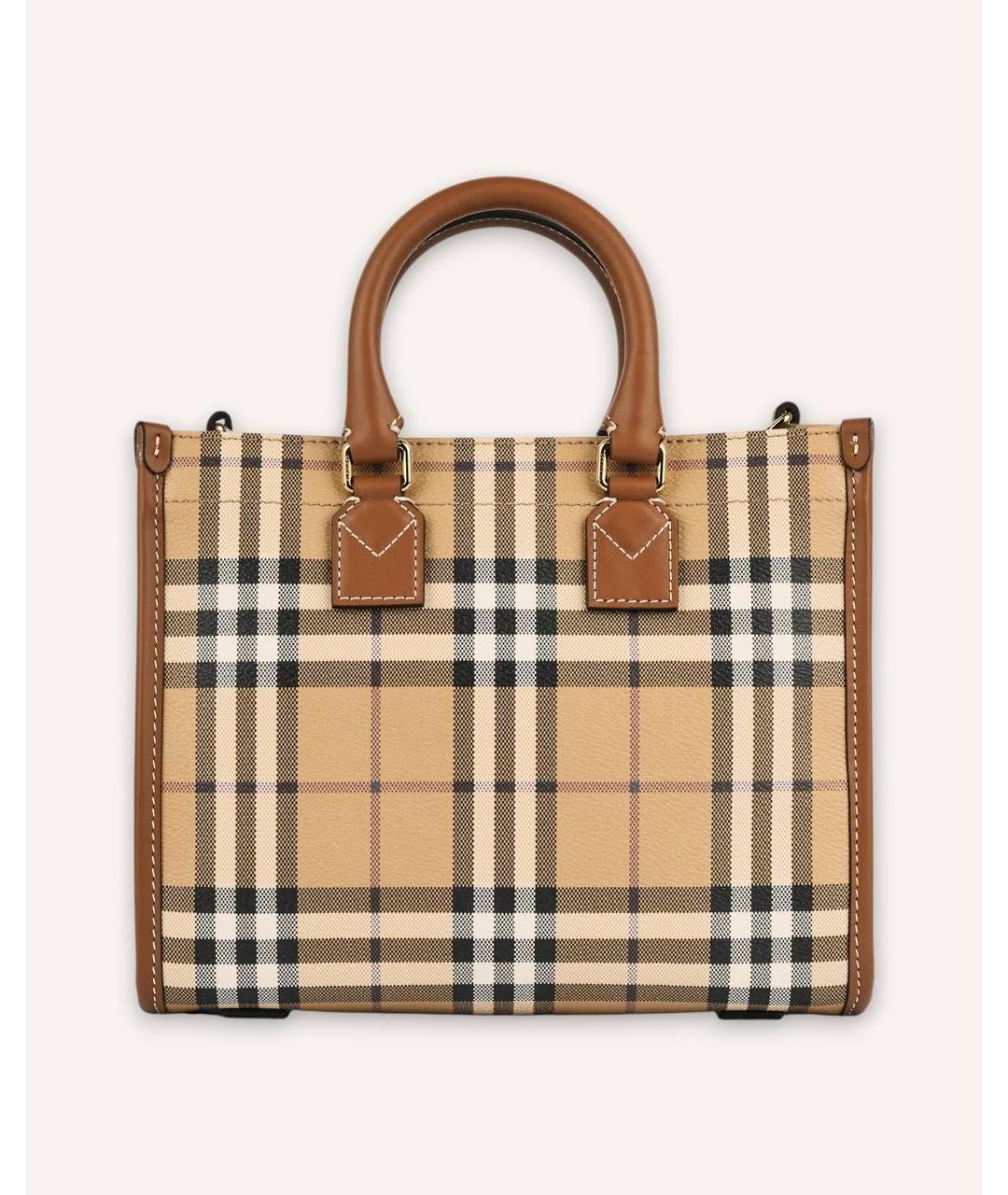 BURBERRY Коричневая кожаная сумка тоут, фото 3