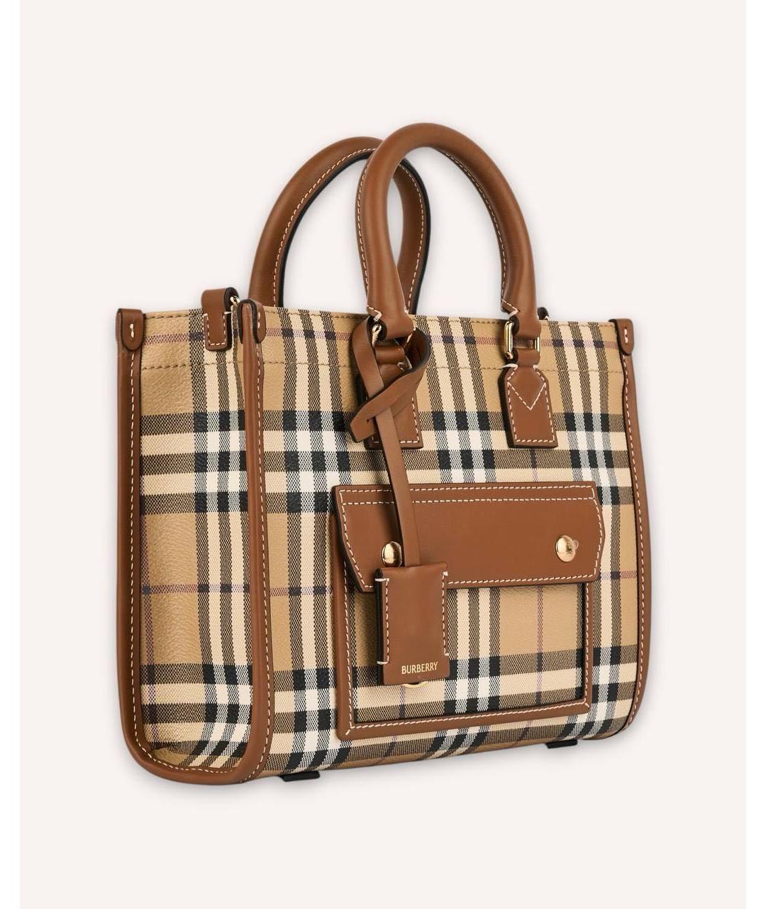 BURBERRY Коричневая кожаная сумка тоут, фото 2