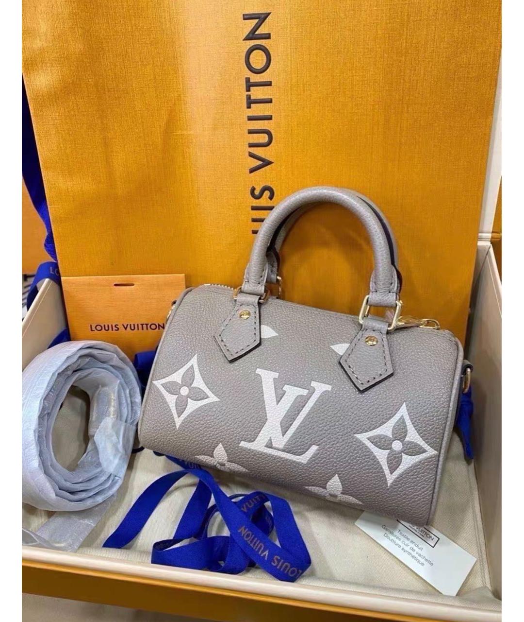 LOUIS VUITTON Бежевая кожаная сумка с короткими ручками, фото 2