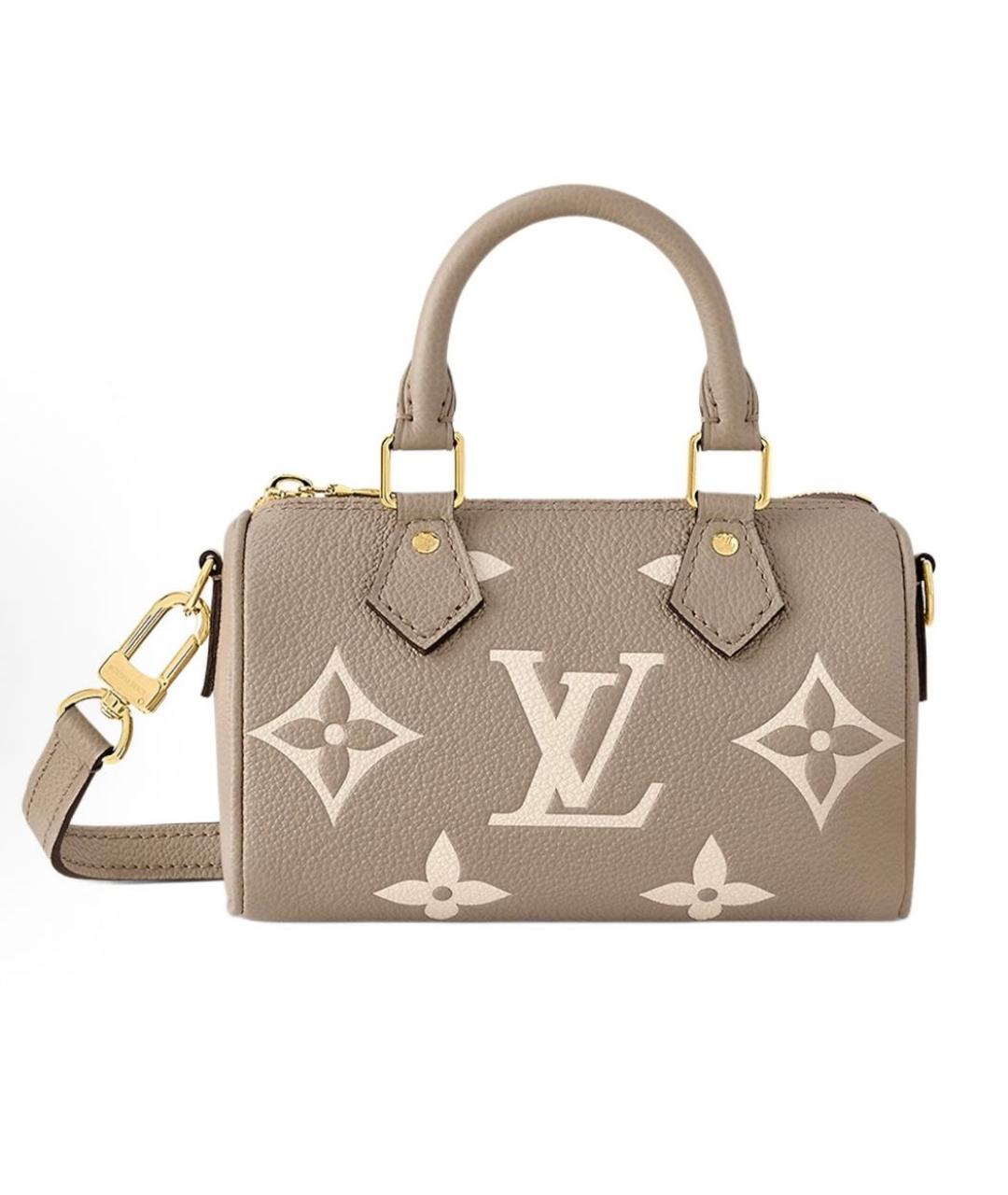 LOUIS VUITTON Бежевая кожаная сумка с короткими ручками, фото 1