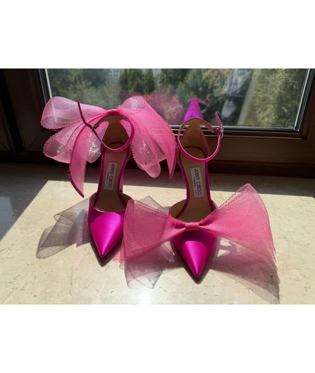 JIMMY CHOO Фуксия текстильные туфли, фото 2