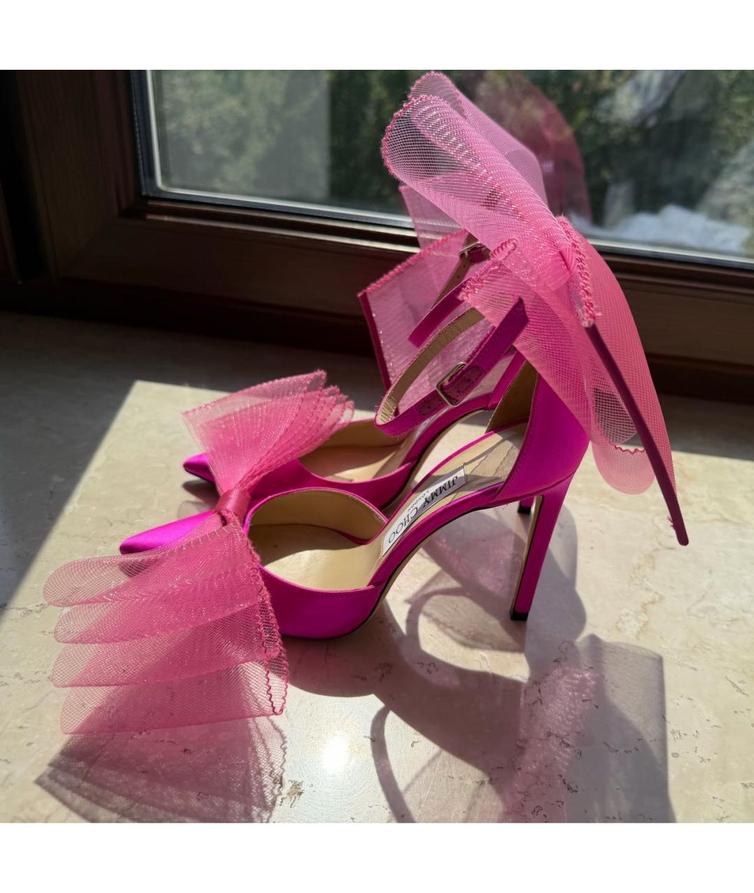 JIMMY CHOO Фуксия текстильные туфли, фото 6