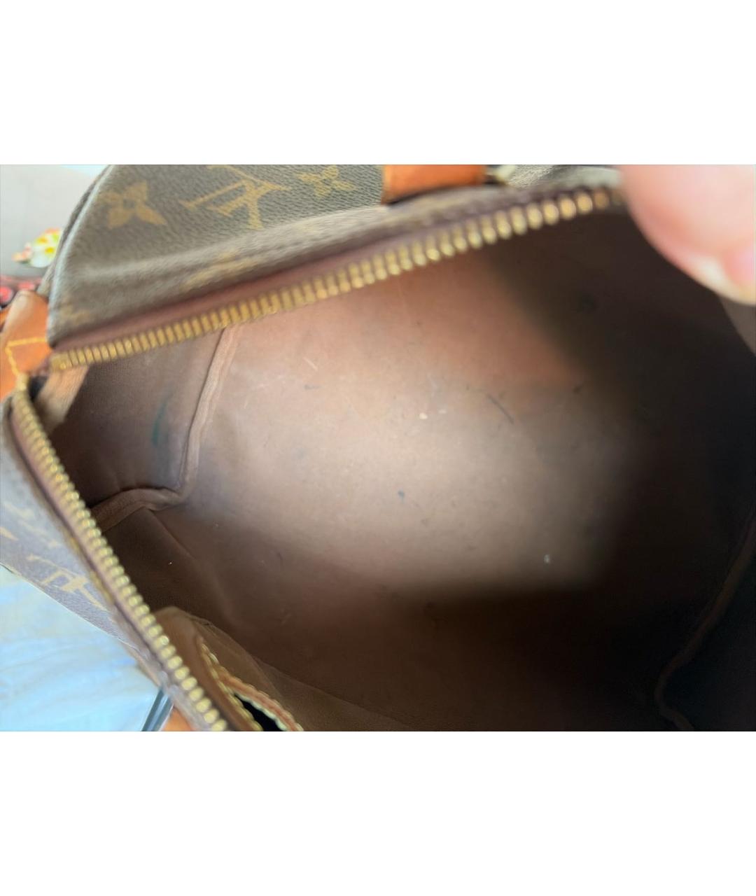 LOUIS VUITTON Коричневая канва сумка с короткими ручками, фото 4