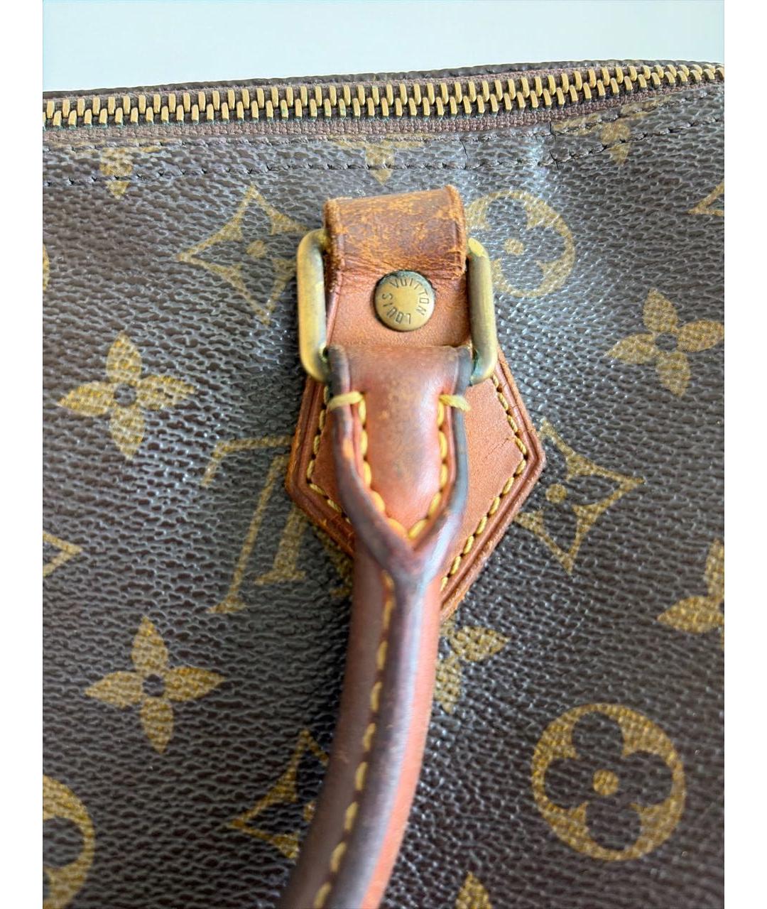 LOUIS VUITTON Коричневая канва сумка с короткими ручками, фото 5
