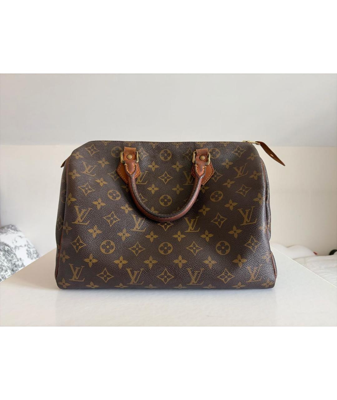 LOUIS VUITTON Коричневая канва сумка с короткими ручками, фото 1