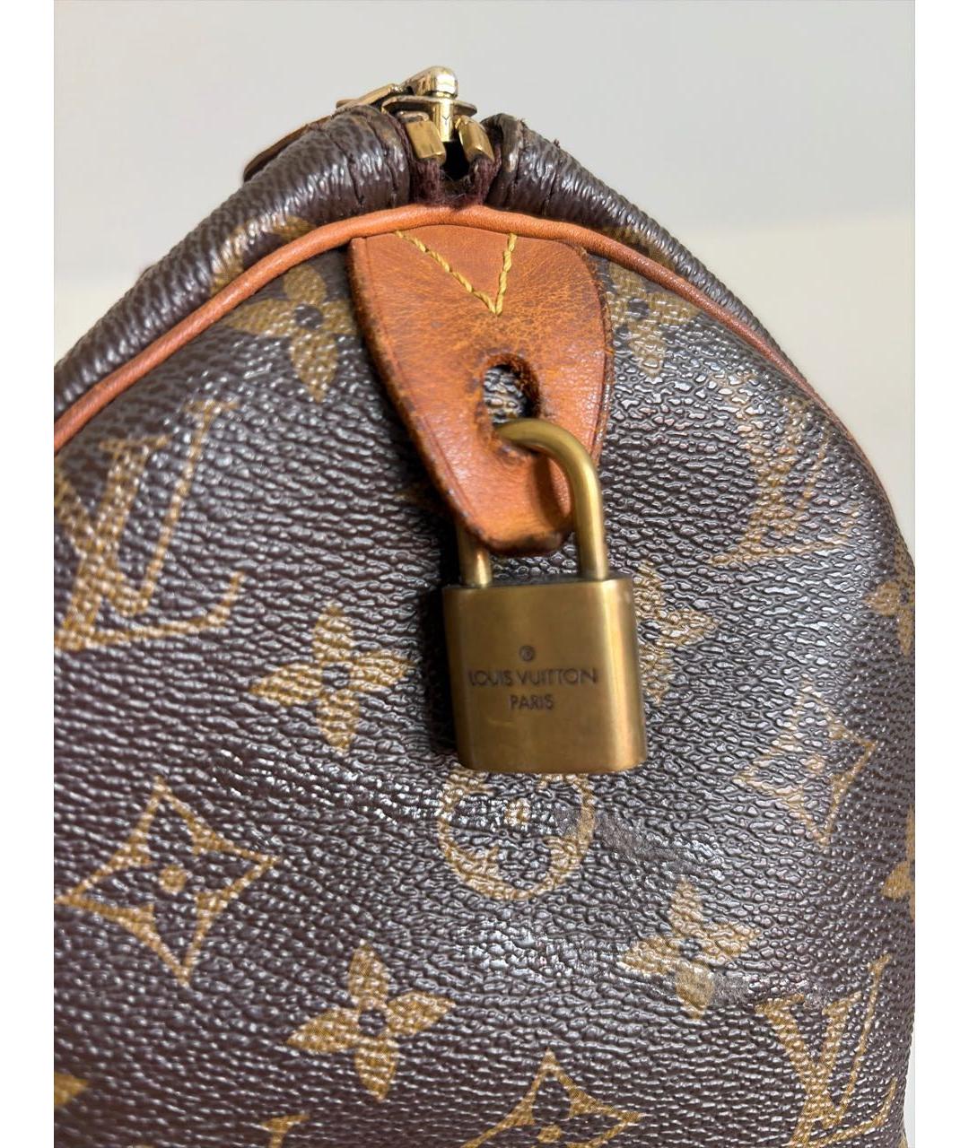 LOUIS VUITTON Коричневая канва сумка с короткими ручками, фото 7