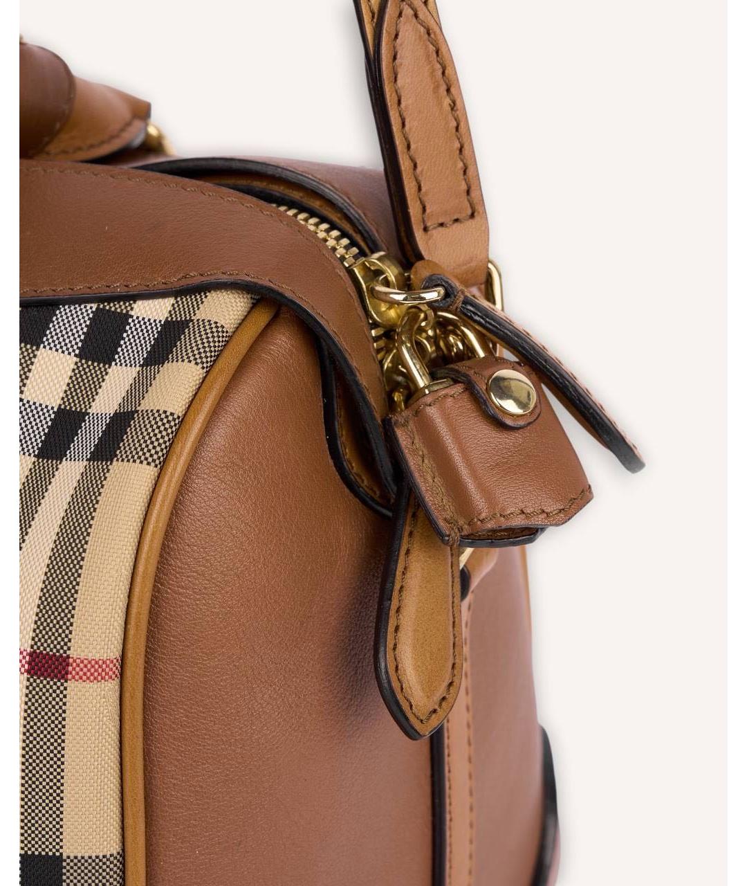 BURBERRY Коричневая кожаная дорожная/спортивная сумка, фото 5