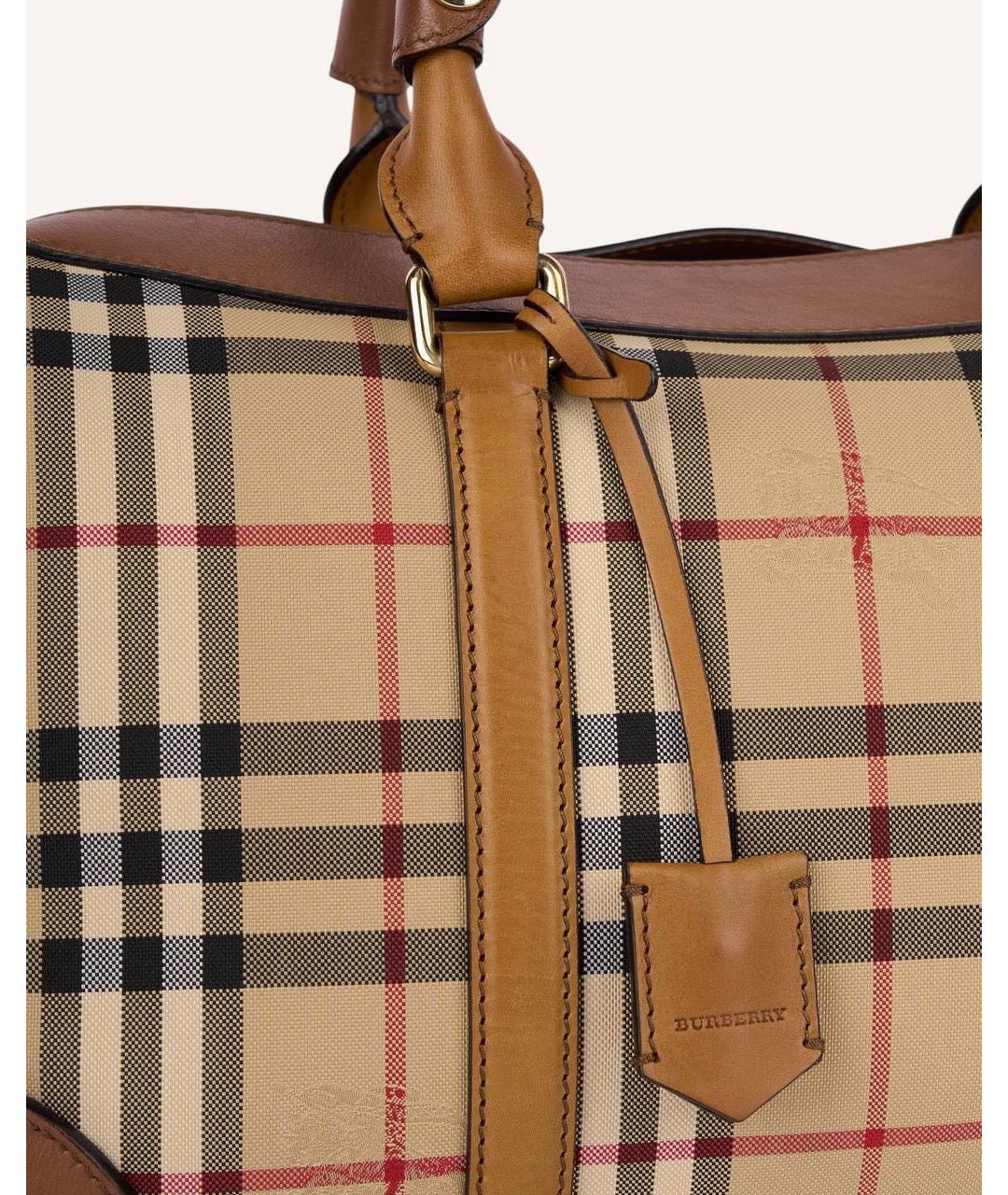 BURBERRY Коричневая кожаная дорожная/спортивная сумка, фото 4