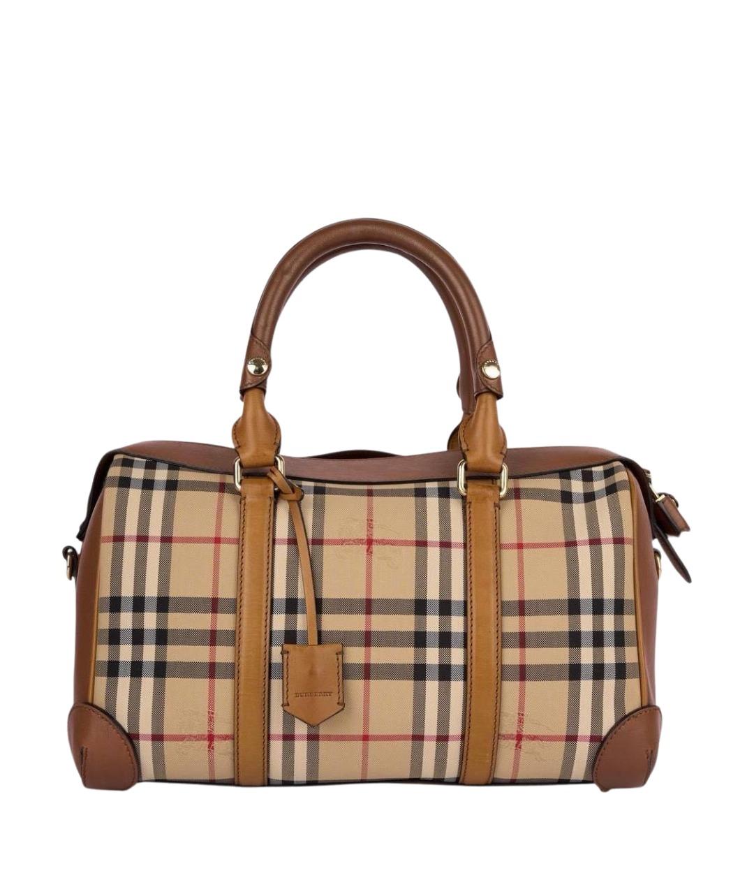 BURBERRY Коричневая кожаная дорожная/спортивная сумка, фото 1