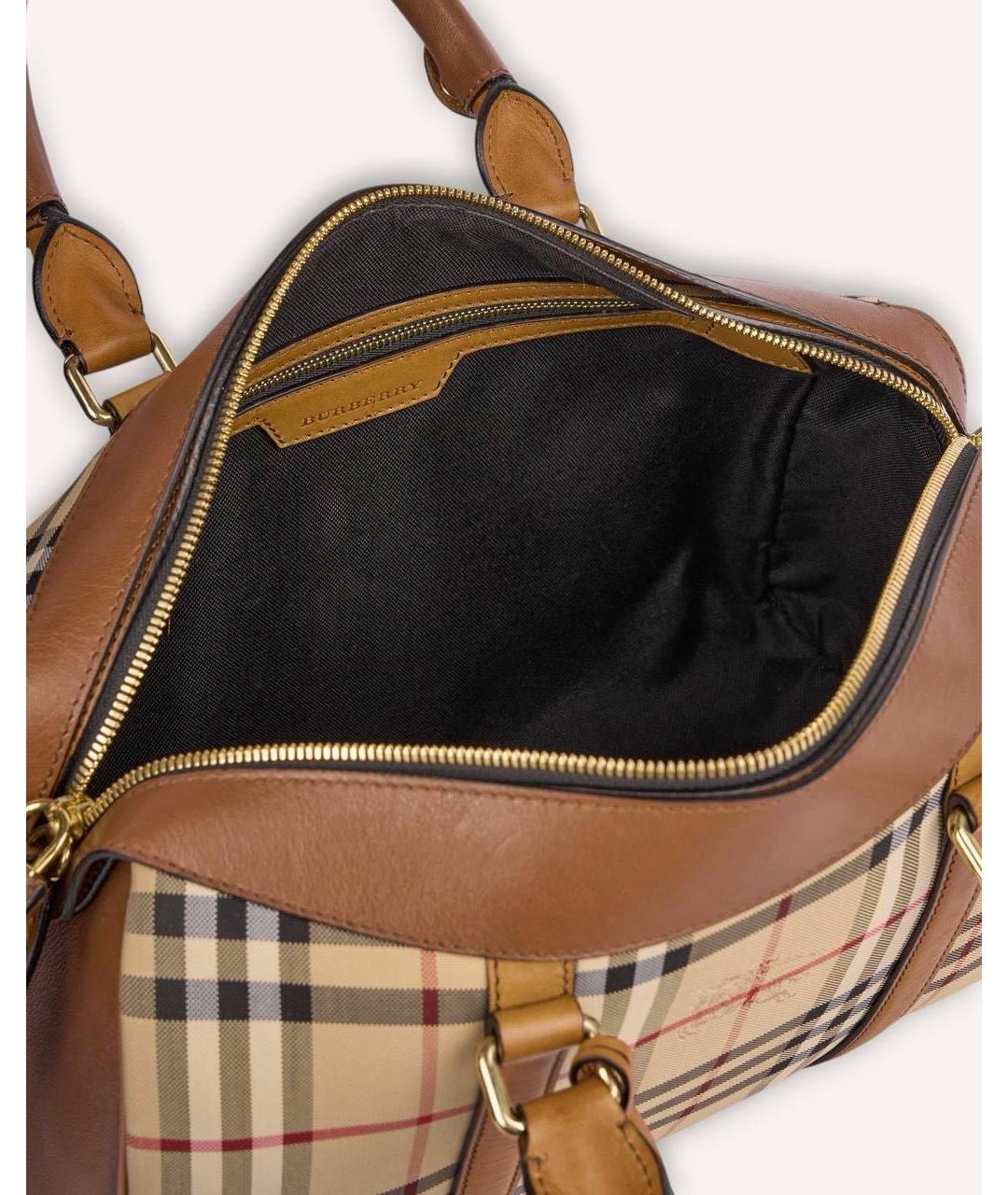 BURBERRY Коричневая кожаная дорожная/спортивная сумка, фото 6