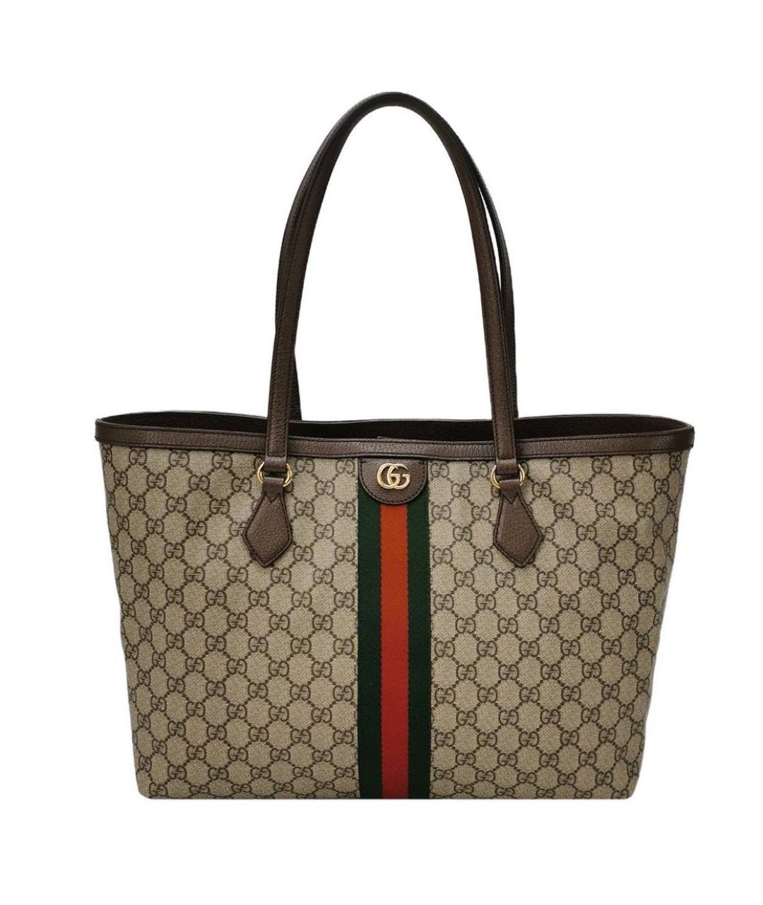GUCCI Коричневая канва сумка тоут, фото 1