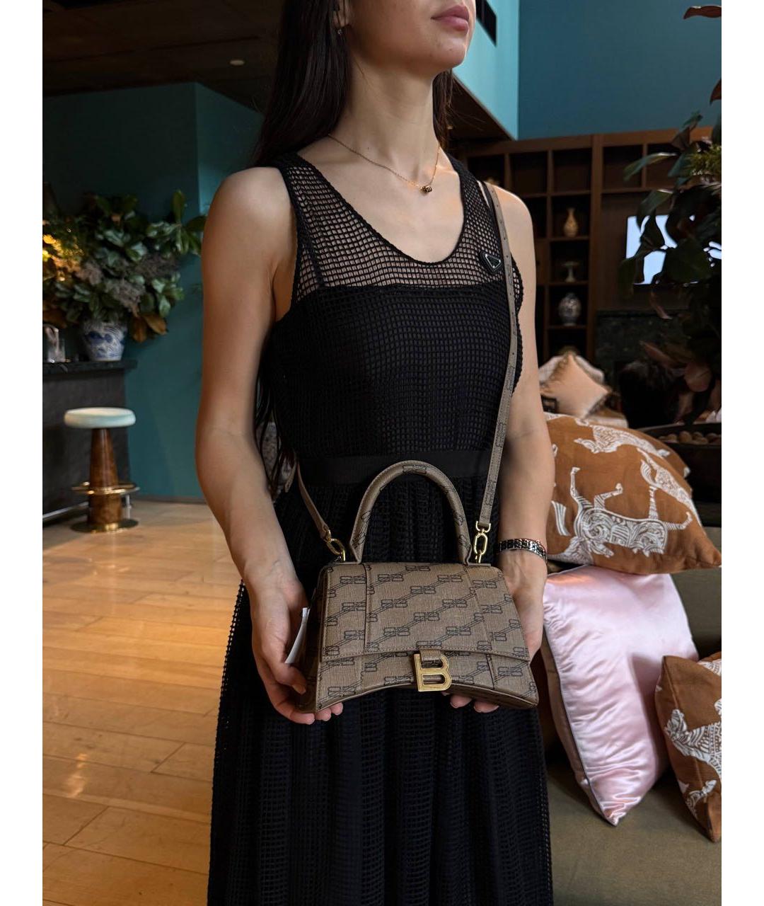 BALENCIAGA Коричневая канва сумка с короткими ручками, фото 2