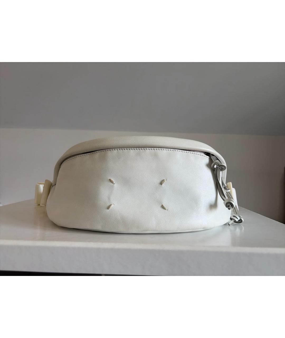 MAISON MARGIELA Белая кожаная поясная сумка, фото 8