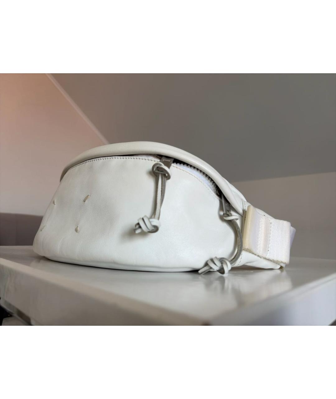 MAISON MARGIELA Белая кожаная поясная сумка, фото 2