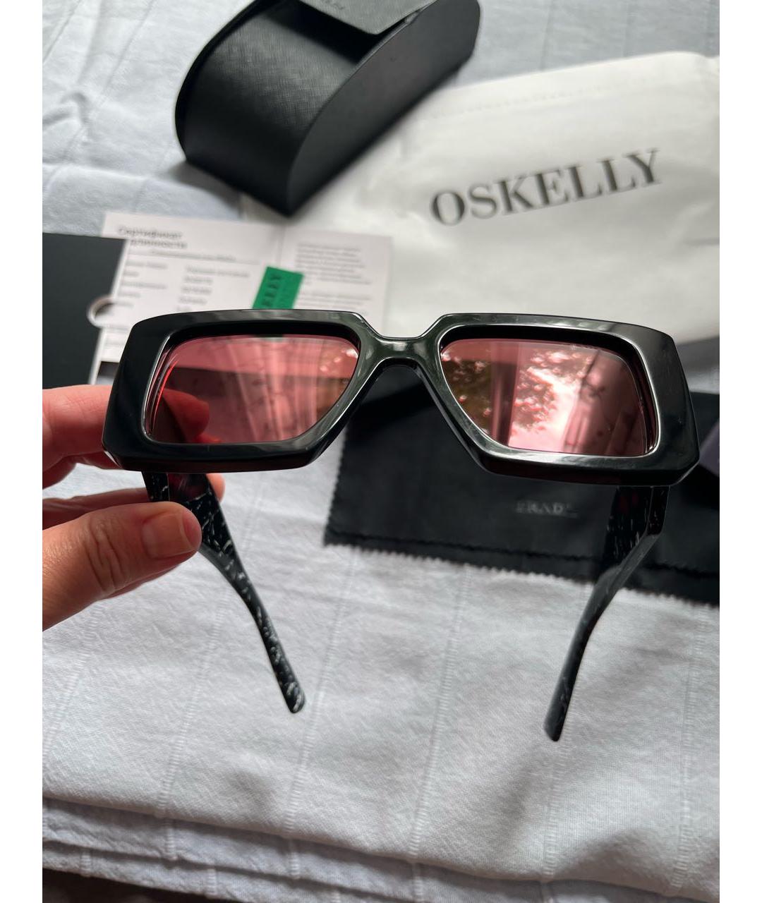 PRADA Черные пластиковые солнцезащитные очки, фото 5