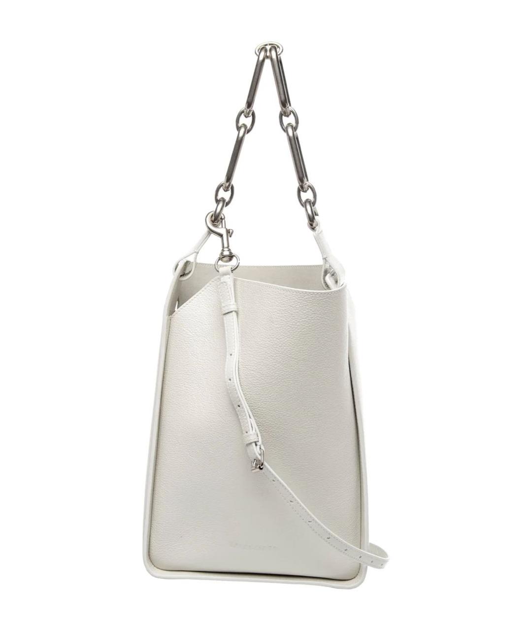 BALENCIAGA Белая кожаная сумка тоут, фото 1