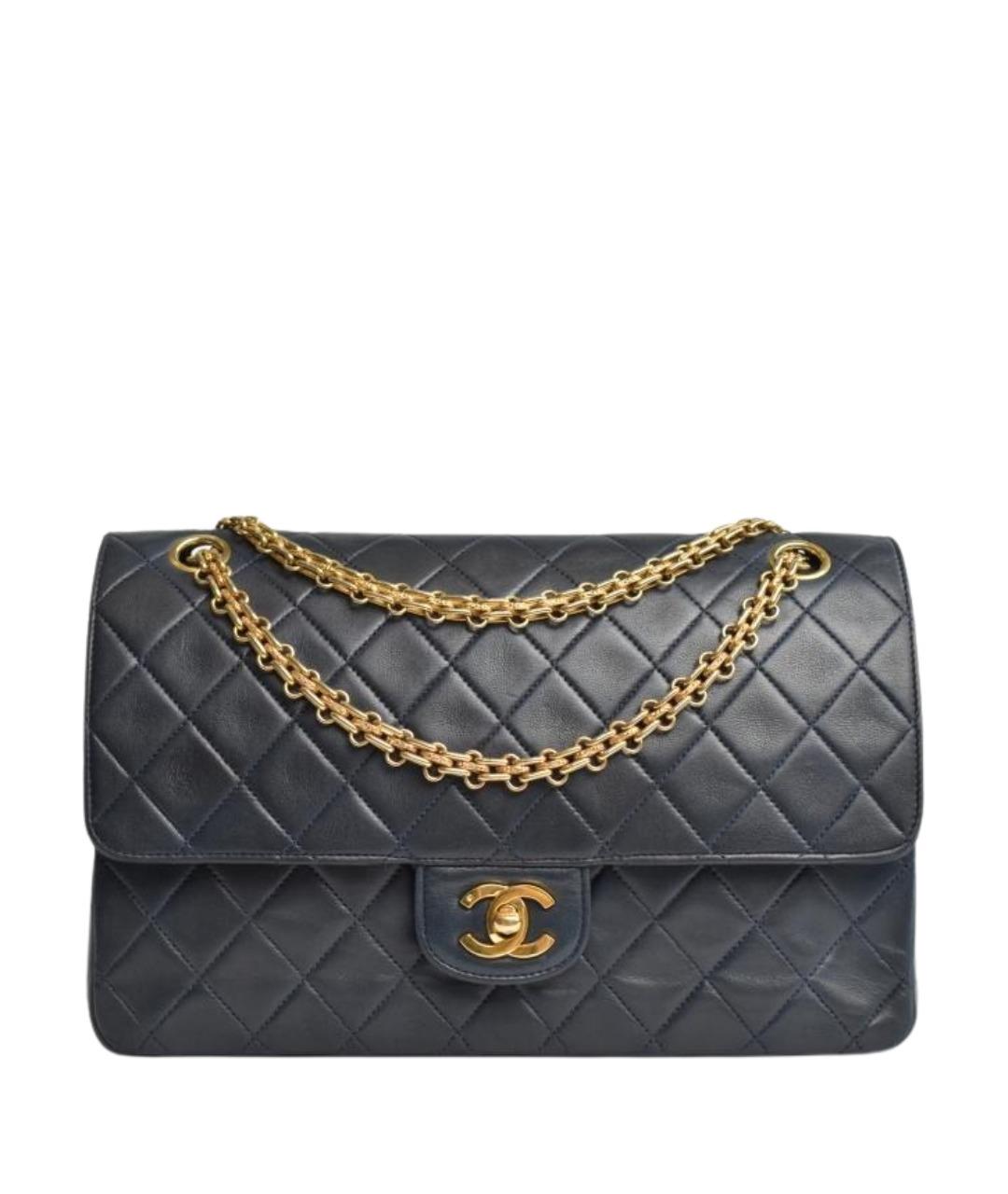 CHANEL Темно-синяя кожаная сумка через плечо, фото 1