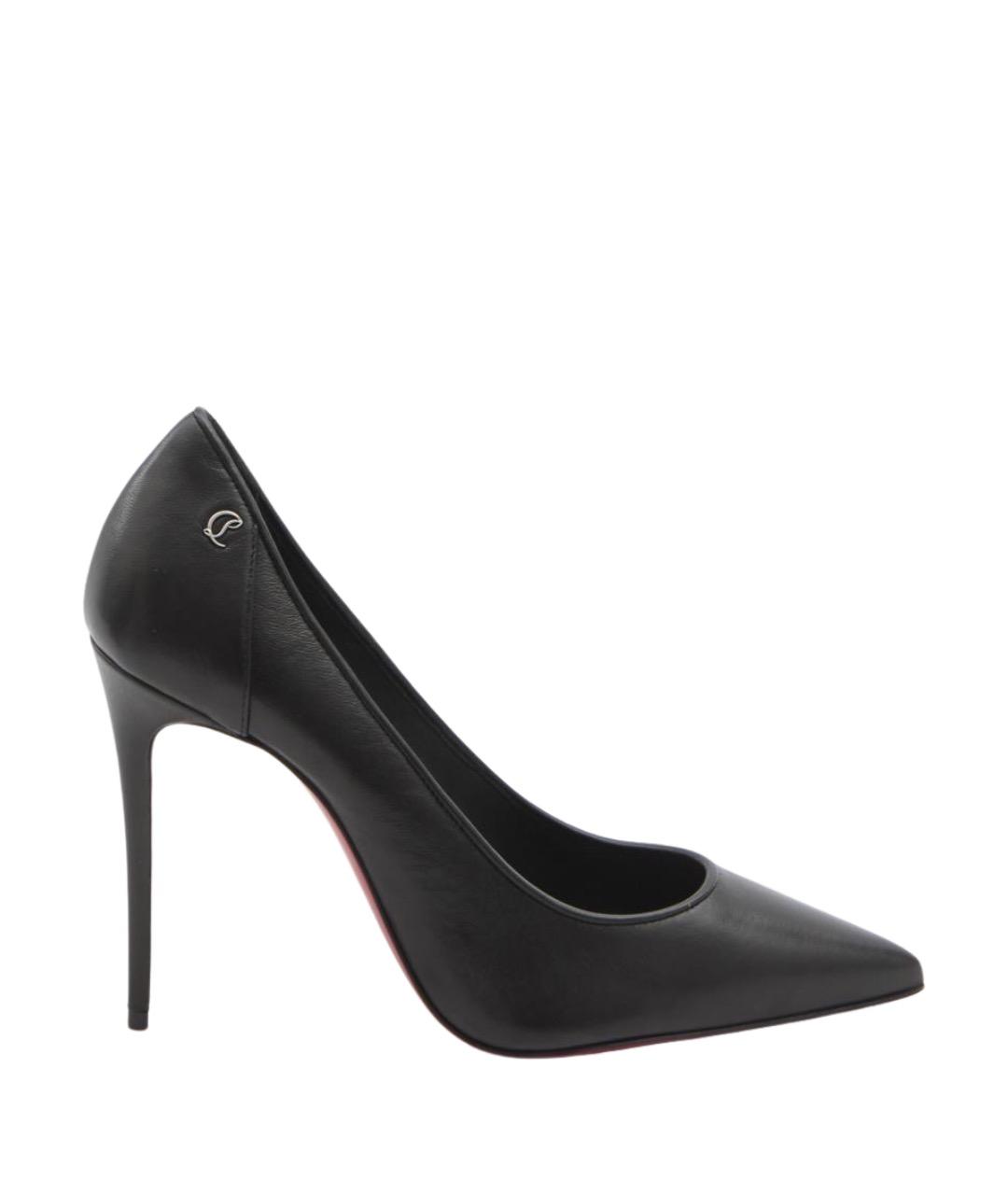 CHRISTIAN LOUBOUTIN Черные кожаные туфли, фото 1