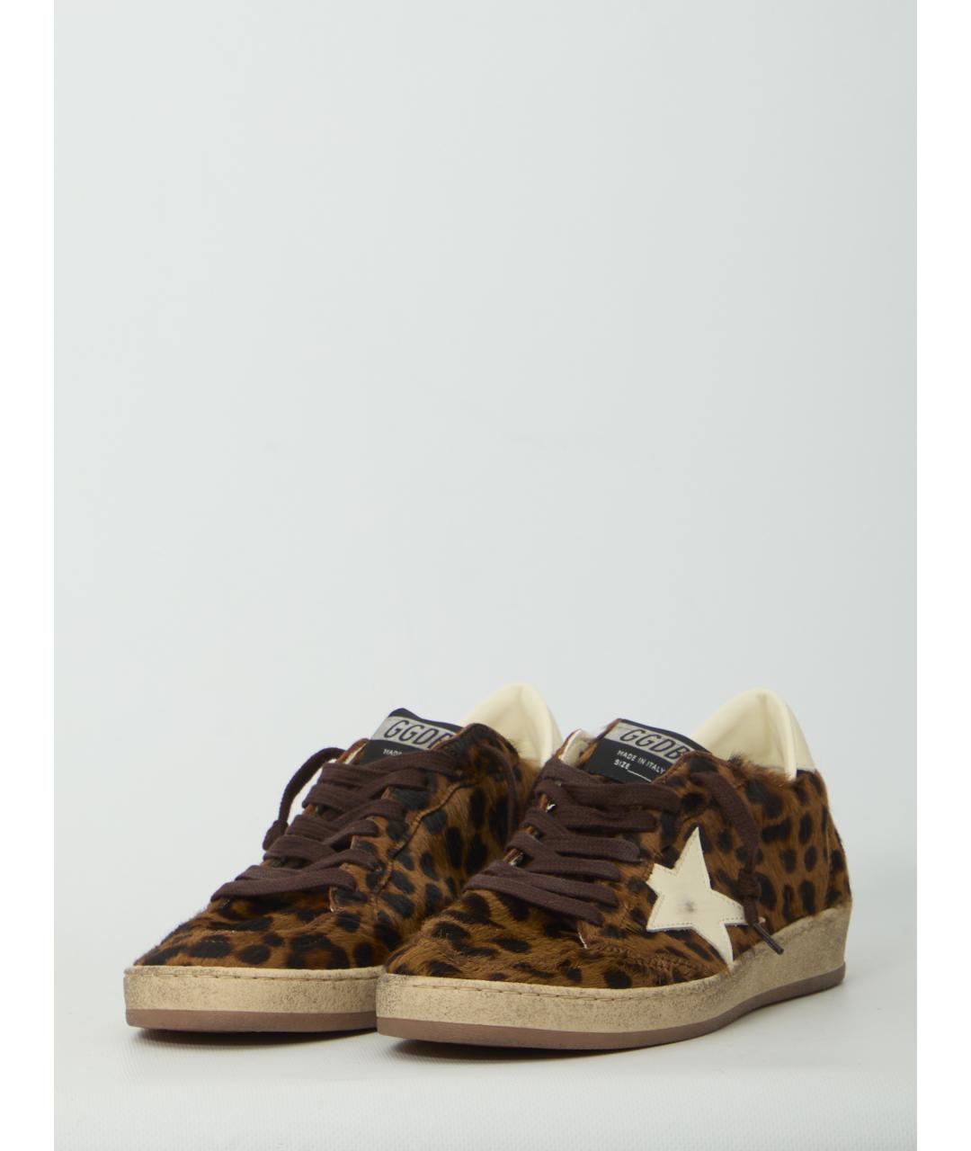 GOLDEN GOOSE Коричневые кожаные кеды, фото 2