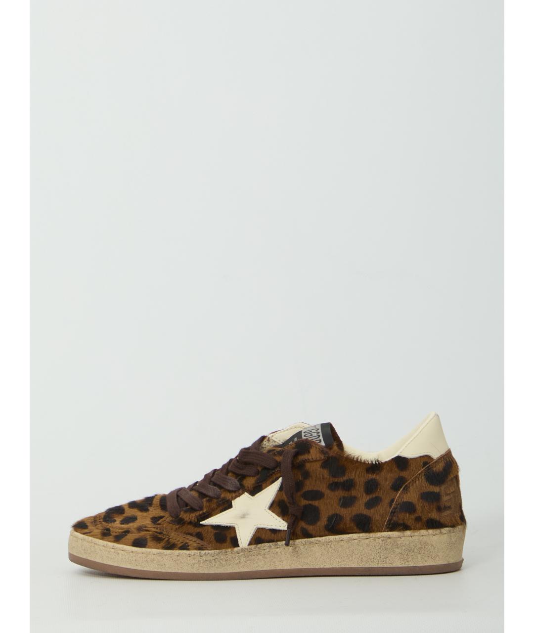 GOLDEN GOOSE Коричневые кожаные кеды, фото 4