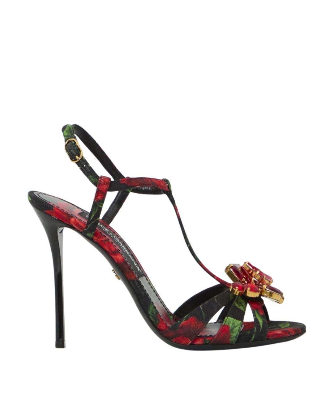 DOLCE&GABBANA Красные текстильные босоножки, фото 1