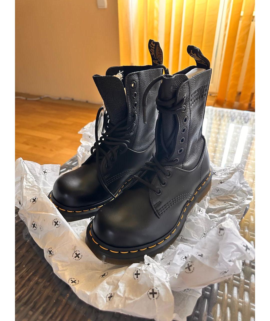 DR. MARTENS Черные кожаные ботинки, фото 2