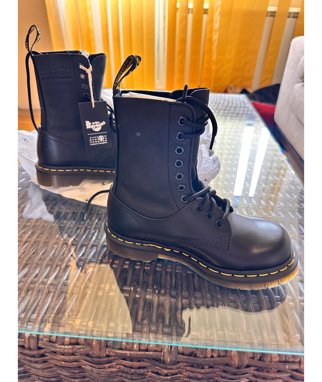 DR. MARTENS Черные кожаные ботинки, фото 3