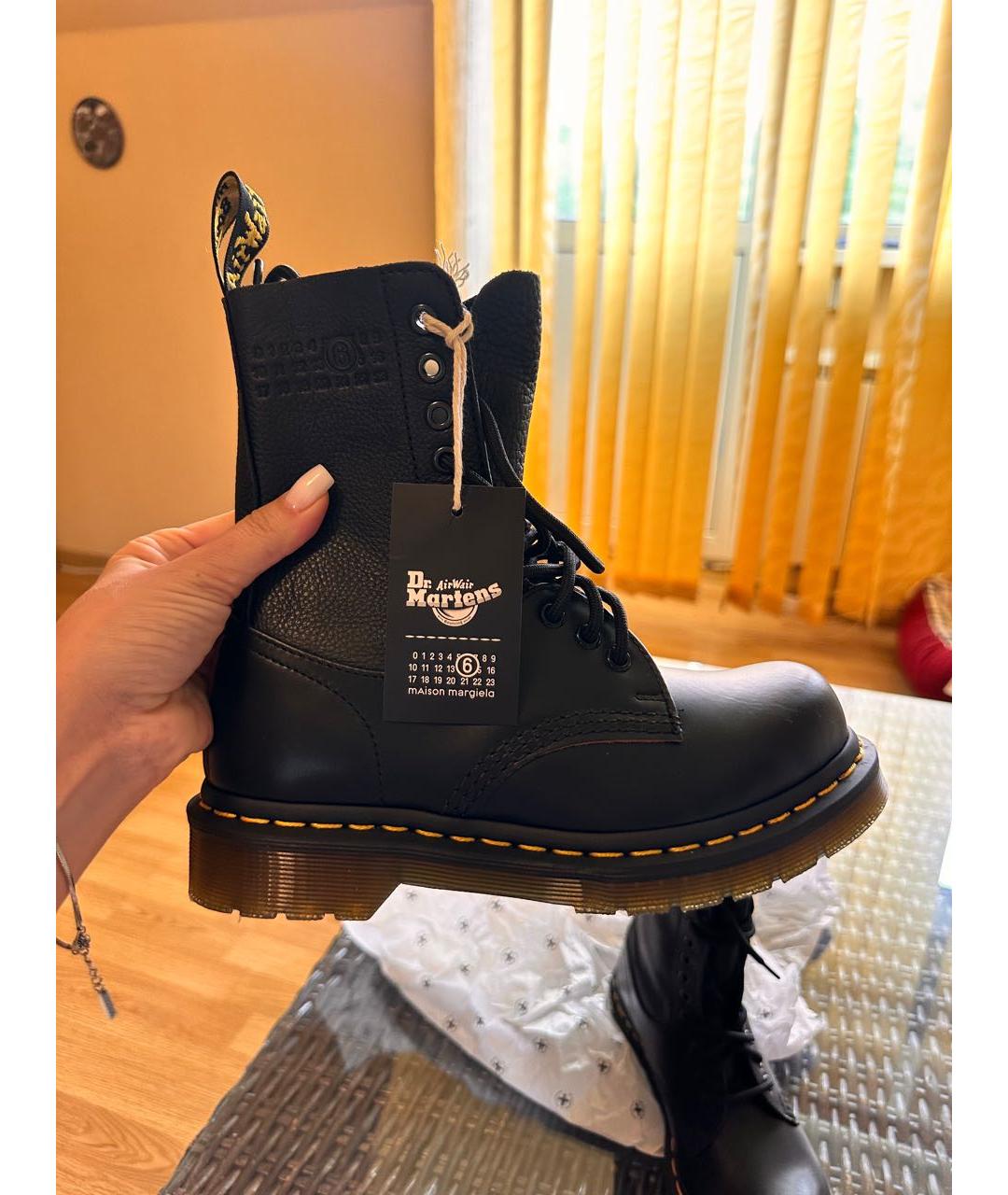 DR. MARTENS Черные кожаные ботинки, фото 4