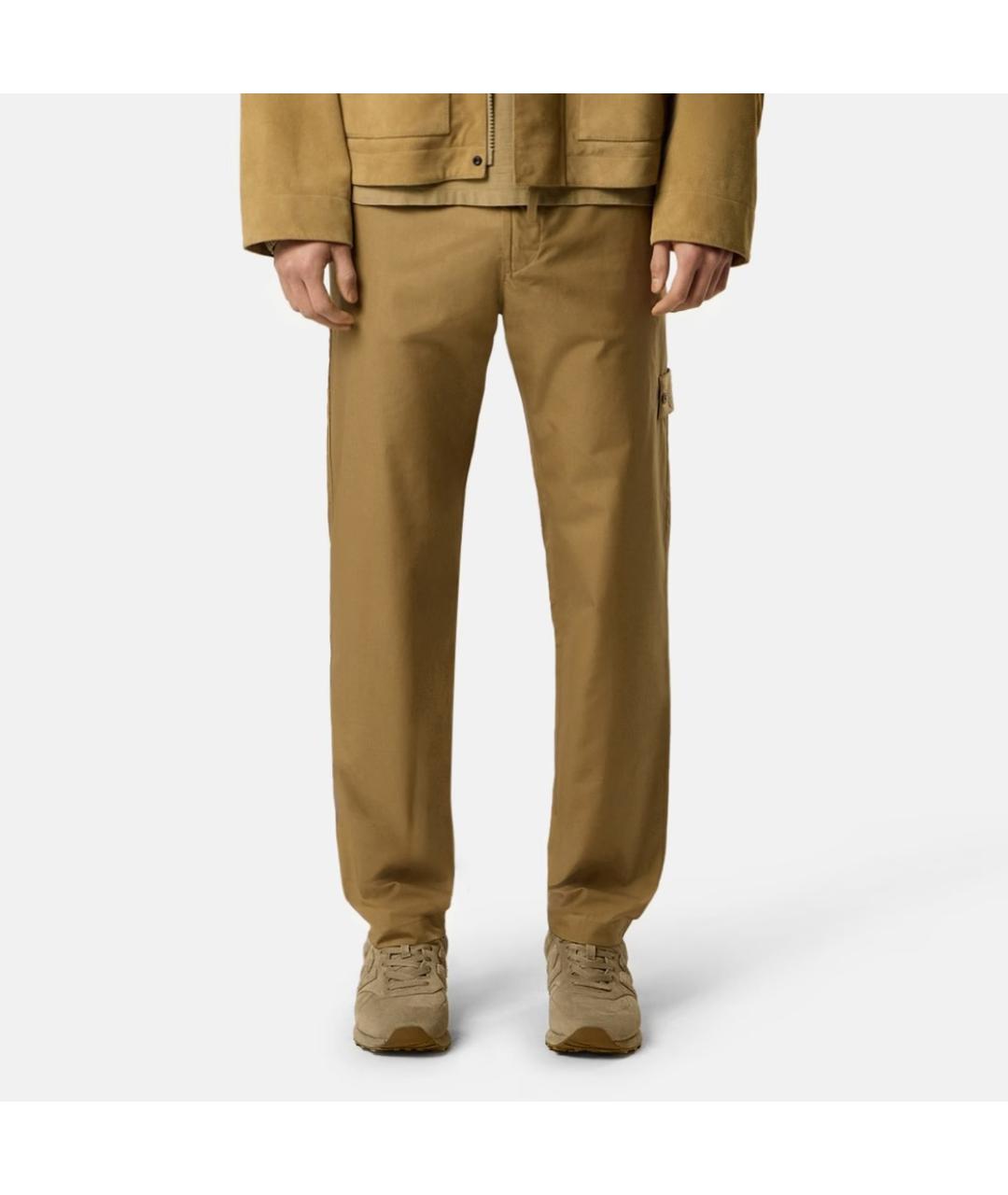 STONE ISLAND Бежевые замшевые низкие кроссовки / кеды, фото 9
