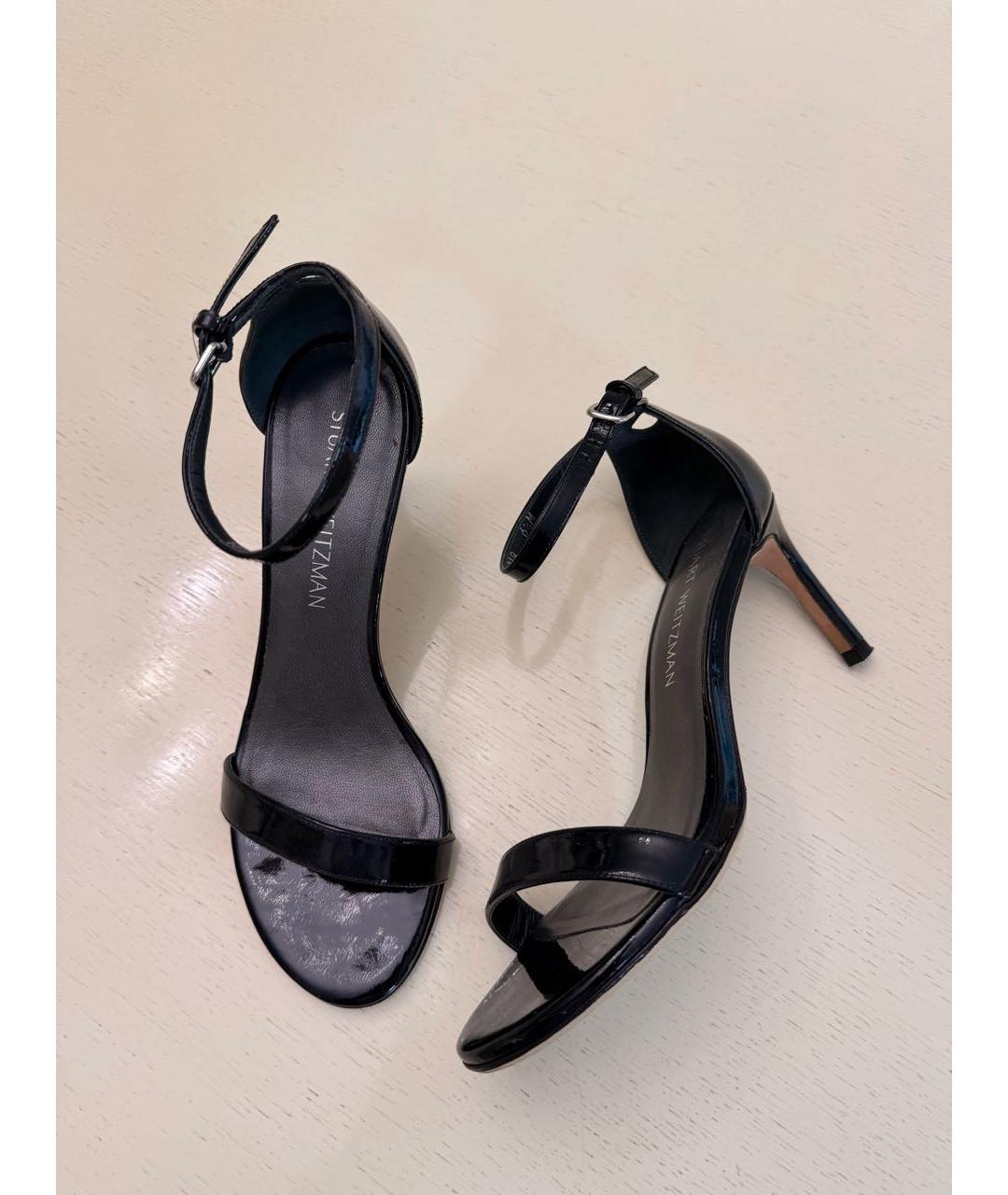 STUART WEITZMAN Черные босоножки из лакированной кожи, фото 9