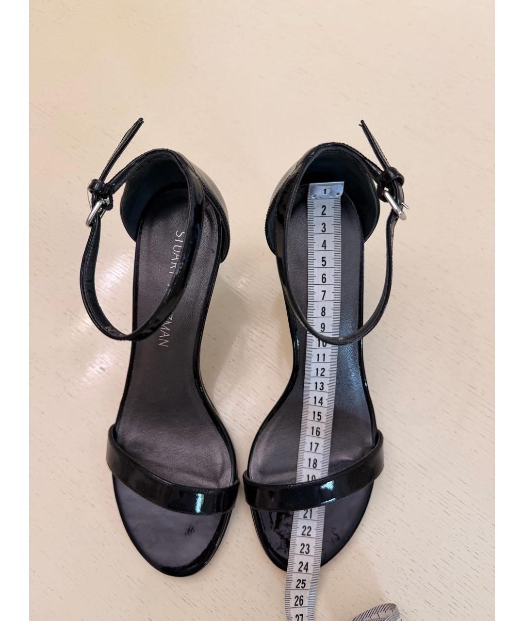 STUART WEITZMAN Черные босоножки из лакированной кожи, фото 6